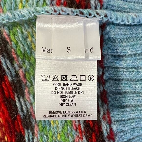 NEW Molly Goddard Harper Fair Isle Cardigan Sweater Blue Sz S - Picture 10 of 10